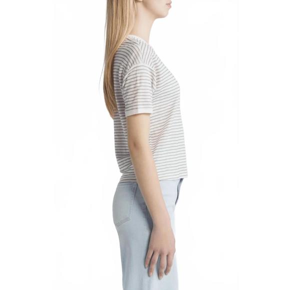 NEW FRAME pocket crew tee top in green gem multi - Picture 4 of 6